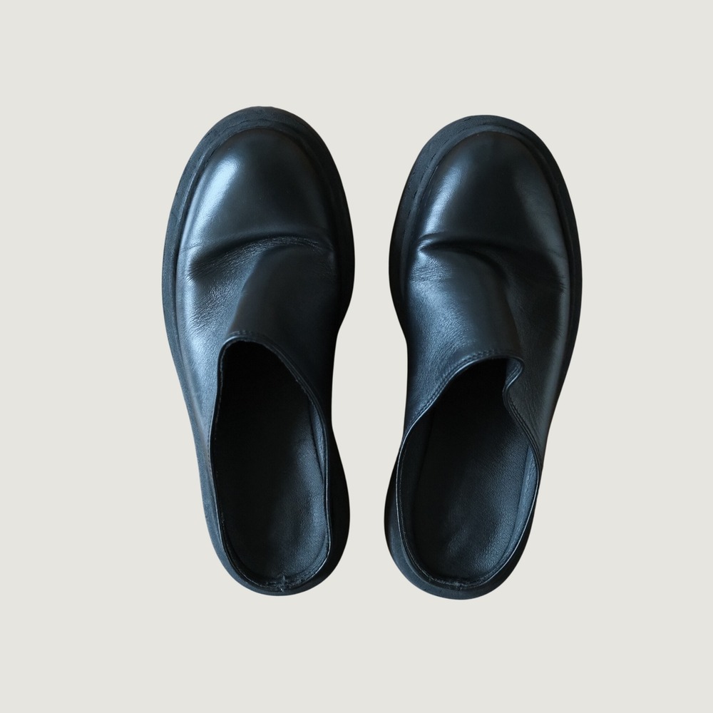 Pilcro Chunky Clogs Black Leather Platform Lug Sole Mules Size 38 90s Grunge Y2K